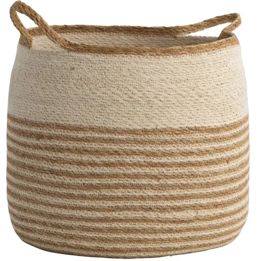 Opbergmanden-Leen Bakker Mand Tom - lichtbruin zeegras - 34xØ36 cm