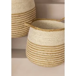 Opbergmanden-Leen Bakker Mand Tom - lichtbruin zeegras - 34xØ36 cm