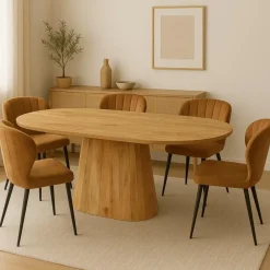 Industriële Eettafels-Mangohoutonline - Eettafel Nova Capsule 210x100cm Rechthoekig - Bruin - Mahom