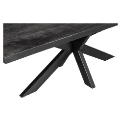 Mangohoutonline - Eettafel Memphis Black 140x90cm Rechthoekig - Zwart - Mahom