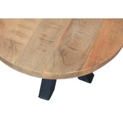 Industriële Eettafels|Ronde Eettafels-Mangohoutonline - Eettafel Madison 150cm Rond - Bruin - Mahom