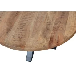 Industriële Eettafels|Ronde Eettafels-Mangohoutonline - Eettafel Madison 150cm Rond - Bruin - Mahom