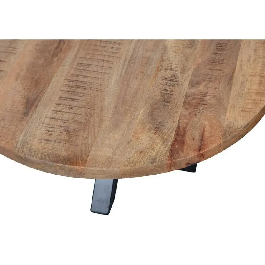 Industriële Eettafels|Ronde Eettafels-Mangohoutonline - Eettafel Madison 150cm Rond - Bruin - Mahom