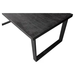 Rechthoekige Eettafels|Industriële Eettafels-Mangohoutonline - Eettafel Britt Black 140x90cm Rechthoekig - Zwart - Mahom