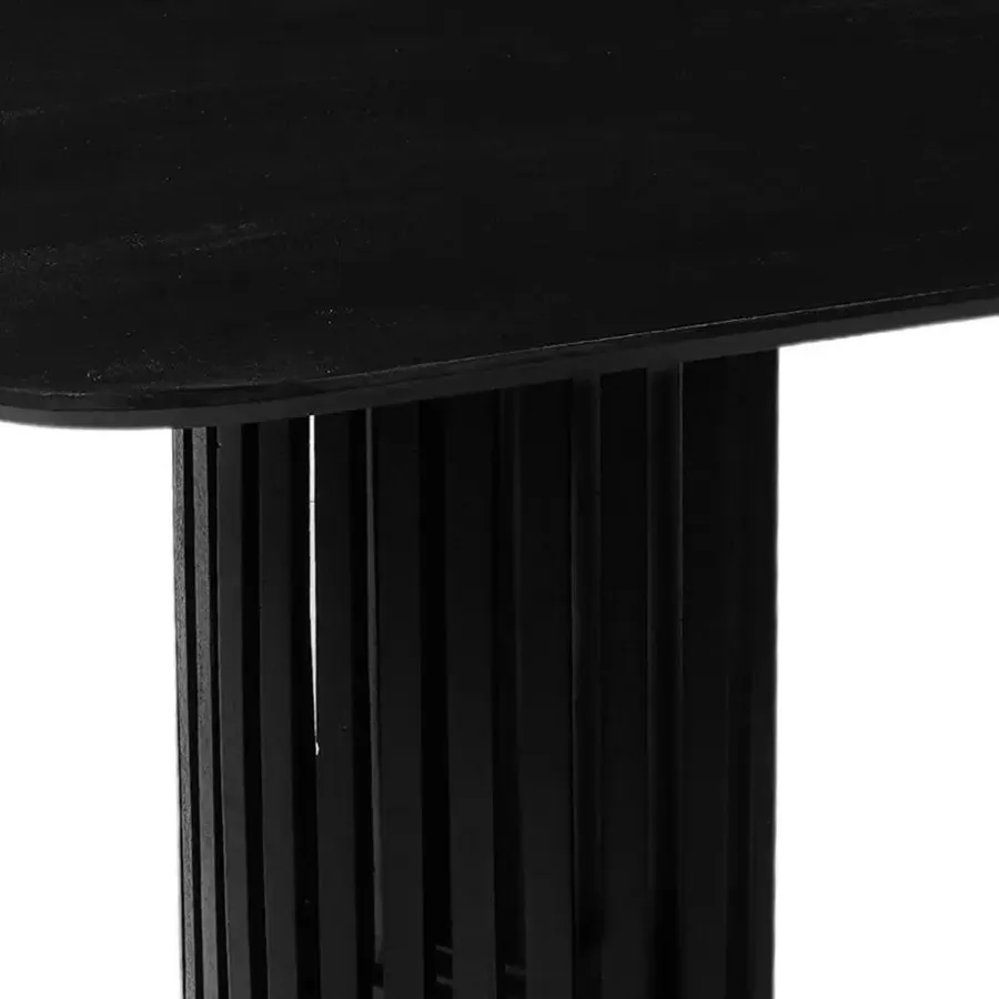 Rechthoekige Eettafels|Industriële Eettafels-Mangohoutonline - Eettafel Lucia Black 240x110cm Rechthoekig - Zwart - Mahom