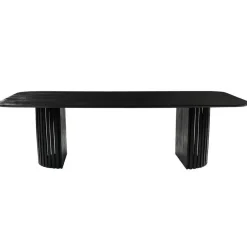 Rechthoekige Eettafels|Industriële Eettafels-Mangohoutonline - Eettafel Lucia Black 210x100cm Rechthoekig - Zwart - Mahom