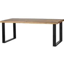 Industriële Eettafels-Mangohoutonline - Eettafel Britt 280x120cm Rechthoekig - Bruin - Mahom