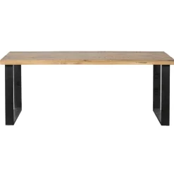 Industriële Eettafels-Mangohoutonline - Eettafel Britt 280x120cm Rechthoekig - Bruin - Mahom
