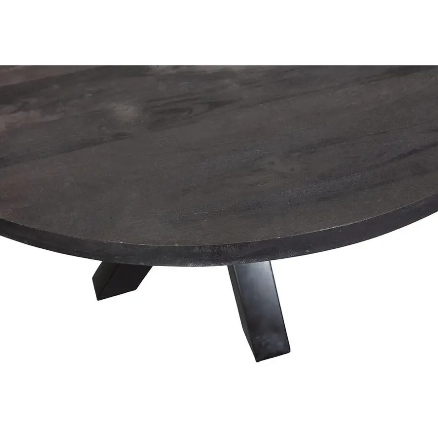 Industriële Eettafels|Ronde Eettafels-Mangohoutonline - Eettafel Madison Black Ø 160 Rond - Zwart - Mahom
