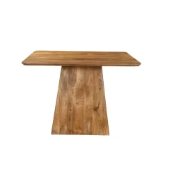 Industriële Eettafels-Mangohoutonline - Eettafel Nova Vierkant 110x110cm Vierkant - Bruin - Mahom