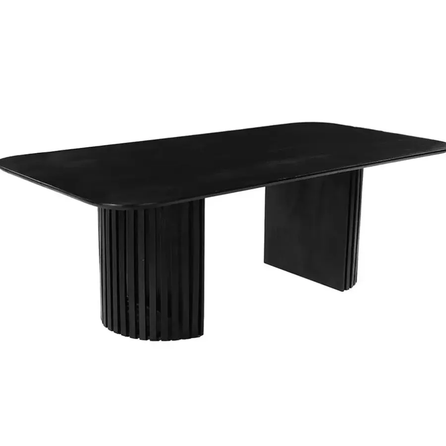 Mangohoutonline - Eettafel Lucia Black 260x120cm Rechthoekig - Zwart - Mahom