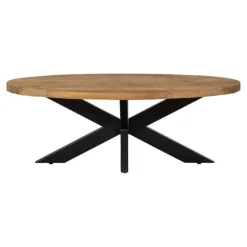 Salontafels-Mangohoutonline - Salontafel Tulsa Ovaal - Bruin - Mahom
