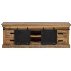 Mangohoutonline - TV Meubel Portland 200cm Rechthoekig - Bruin - Mahom