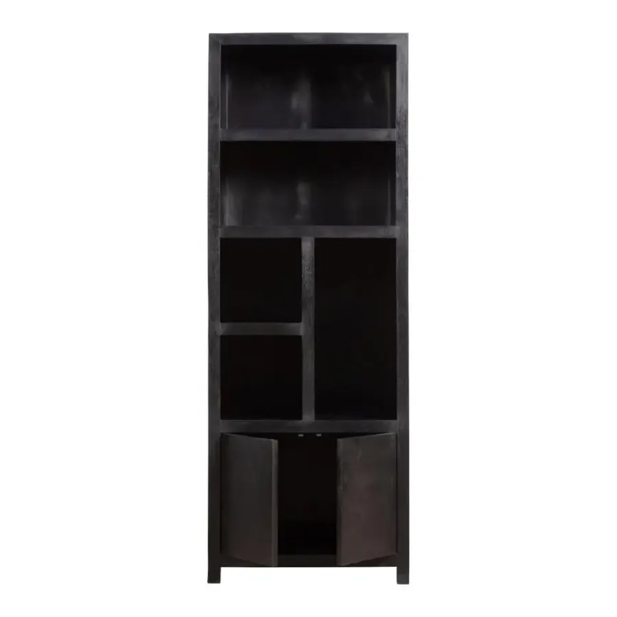 Mangohoutonline - Wandkast Phoenix 80cm 5 Open Vakken, 2 Deuren Rechthoekig