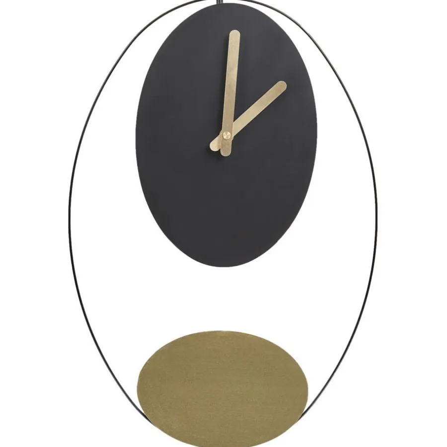 Leen Bakker MANIGOD - Wandklok - Zwart/Goud - Staal