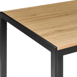 Rechthoekige Eettafels-Leen Bakker MANN - Eettafel - Lichtbruin/Zwart - 120 x 70 cm - Hout