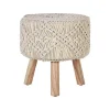 Krukjes-Beliani MANZAI - Voetenbank - Beige - 40 x cm - Katoen