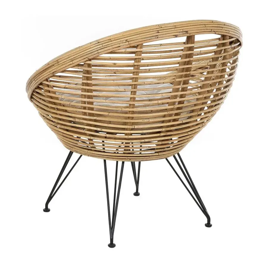 Beliani MARATEA - Tuinstoel set van 2 - Lichtbeige - Rotan
