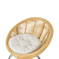 Beliani MARATEA - Tuinstoel set van 2 - Lichtbeige - Rotan