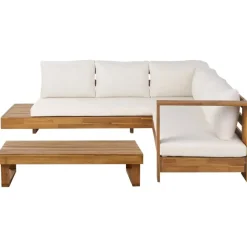 Loungesets-Leen Bakker MARETTIMO - Loungeset - Gebroken wit - Linkszijdig - Acaciahout