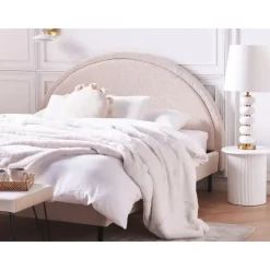 Beliani MARGUT - Bed - Beige - 160 x 200 cm - Bouclé