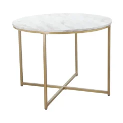 Loft24 Maro - Ronde eettafel Ø90 cm voor 4 personen in MDF marmer