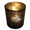 Mars & More Waxinelichthouder - zwart - glas - jaguar - 18 cm
