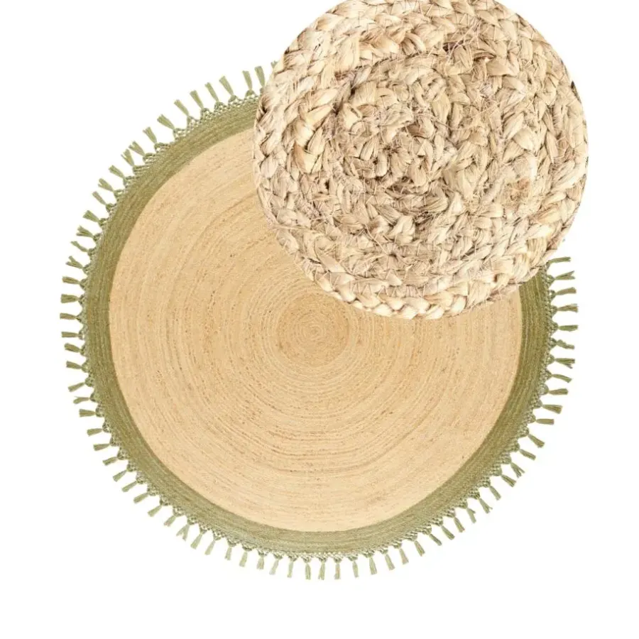 Tapijt-Leen Bakker MARTS - Vloerkleed - Beige/Groen - 200 cm - Jute