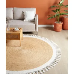 Tapijt-Leen Bakker MARTS - Vloerkleed - Beige/Wit - 200 cm - Jute