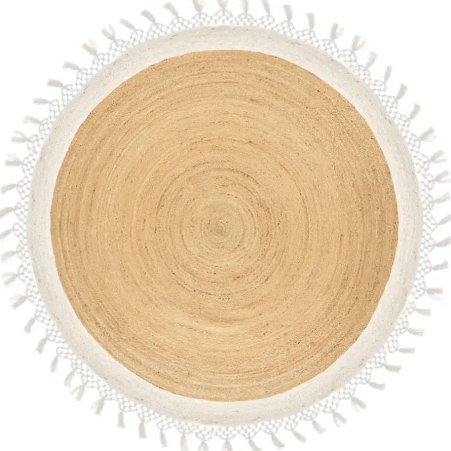 Tapijt-Leen Bakker MARTS - Vloerkleed - Beige/Wit - 200 cm - Jute