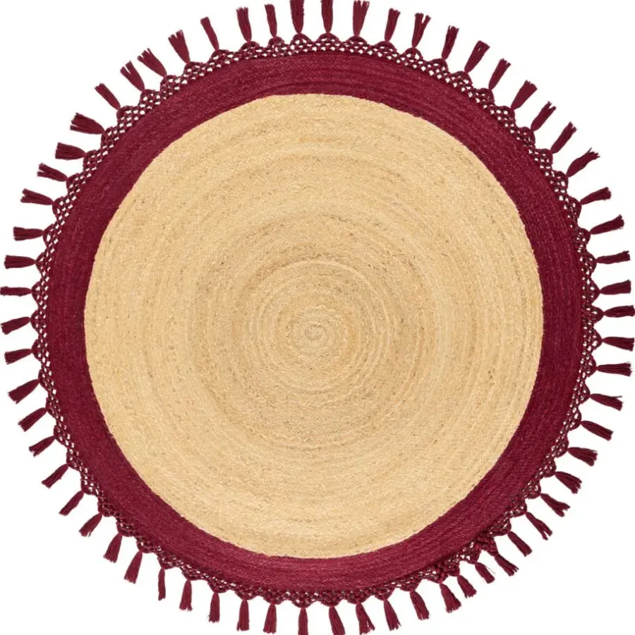 Leen Bakker MARTS - Vloerkleed - Donkerrood - 140 cm - Jute