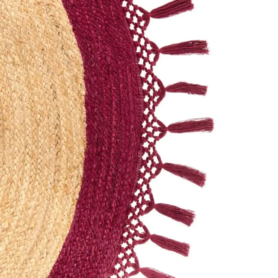 Leen Bakker MARTS - Vloerkleed - Donkerrood - 140 cm - Jute