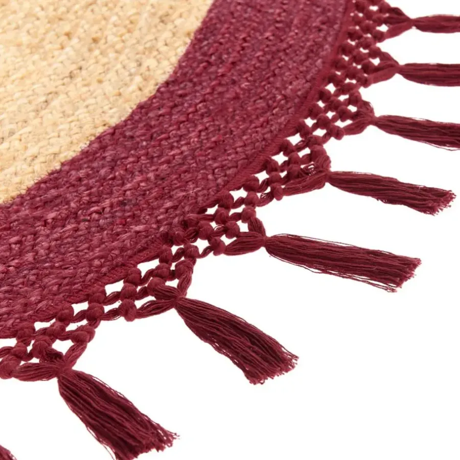 Leen Bakker MARTS - Vloerkleed - Donkerrood - 140 cm - Jute
