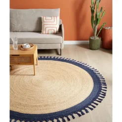 Tapijt-Leen Bakker MARTS - Vloerkleed - Donkerblauw - 200 cm - Jute