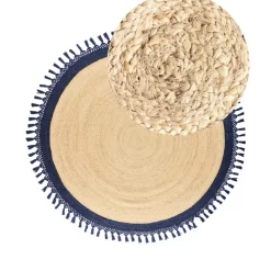 Tapijt-Leen Bakker MARTS - Vloerkleed - Donkerblauw - 200 cm - Jute