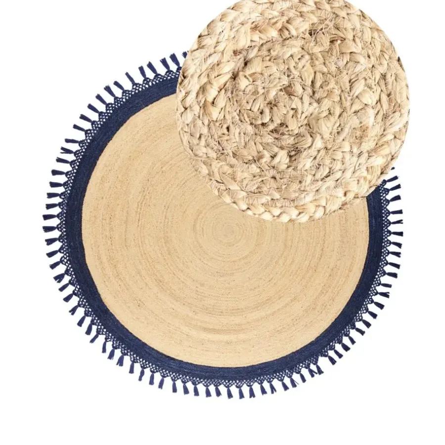 Tapijt-Leen Bakker MARTS - Vloerkleed - Donkerblauw - 200 cm - Jute