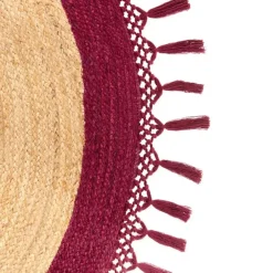 Leen Bakker MARTS - Vloerkleed - Donkerrood - 200 cm - Jute