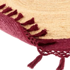 Leen Bakker MARTS - Vloerkleed - Donkerrood - 200 cm - Jute
