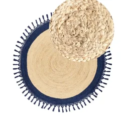 Tapijt-Leen Bakker MARTS - Vloerkleed - Donkerblauw - 140 cm - Jute