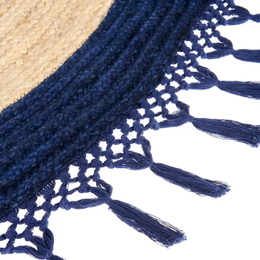 Tapijt-Leen Bakker MARTS - Vloerkleed - Donkerblauw - 140 cm - Jute