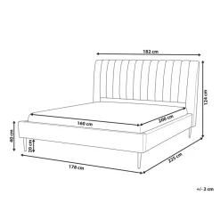 2-Persoons Bedden-Beliani MARVILLE - Tweepersoonsbed - Beige - 160 x 200 cm - Fluweel