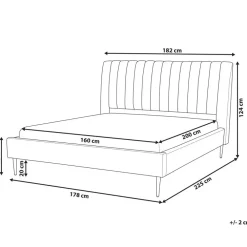 2-Persoons Bedden-Beliani MARVILLE - Tweepersoonsbed - Beige - 160 x 200 cm - Fluweel