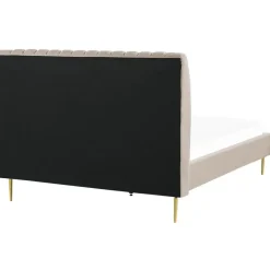 2-Persoons Bedden-Beliani MARVILLE - Tweepersoonsbed - Beige - 160 x 200 cm - Fluweel
