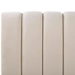 2-Persoons Bedden-Beliani MARVILLE - Tweepersoonsbed - Beige - 160 x 200 cm - Fluweel