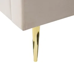 2-Persoons Bedden-Beliani MARVILLE - Tweepersoonsbed - Beige - 160 x 200 cm - Fluweel