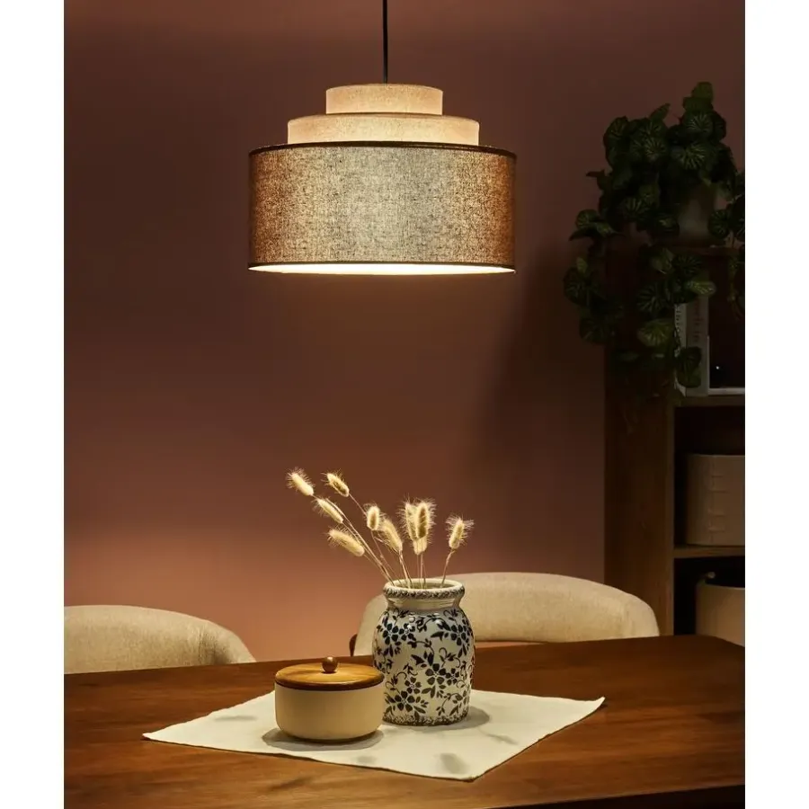 Leen Bakker MASPARRO - Hanglamp - Bruin - Linnen