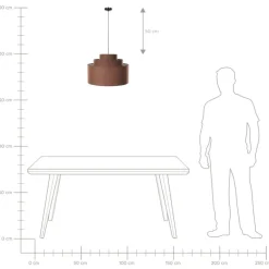 Leen Bakker MASPARRO - Hanglamp - Bruin - Linnen
