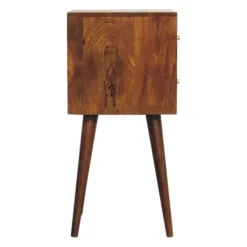 Nachtkastjes|Nachtkastjes-Artisan Furniture Massief Houten Eiken-achtige Kastanje Kubus Nachtkastje