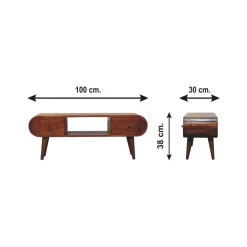 Tv Meubels-Artisan Furniture Massief Houten Kastanje London TV meubel, Woonkamer