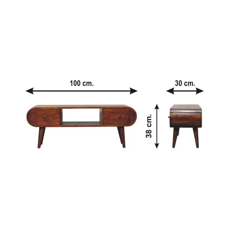 Tv Meubels-Artisan Furniture Massief Houten Kastanje London TV meubel, Woonkamer